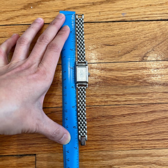 Coach Brand silver Rectangular face Watch with thin Chain Bracelet - Picture 9 of 9